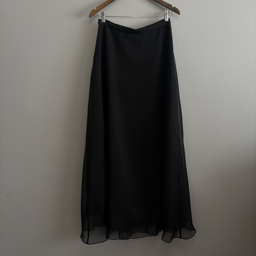 Black Women's Maxi Skirt - Layered Skirt